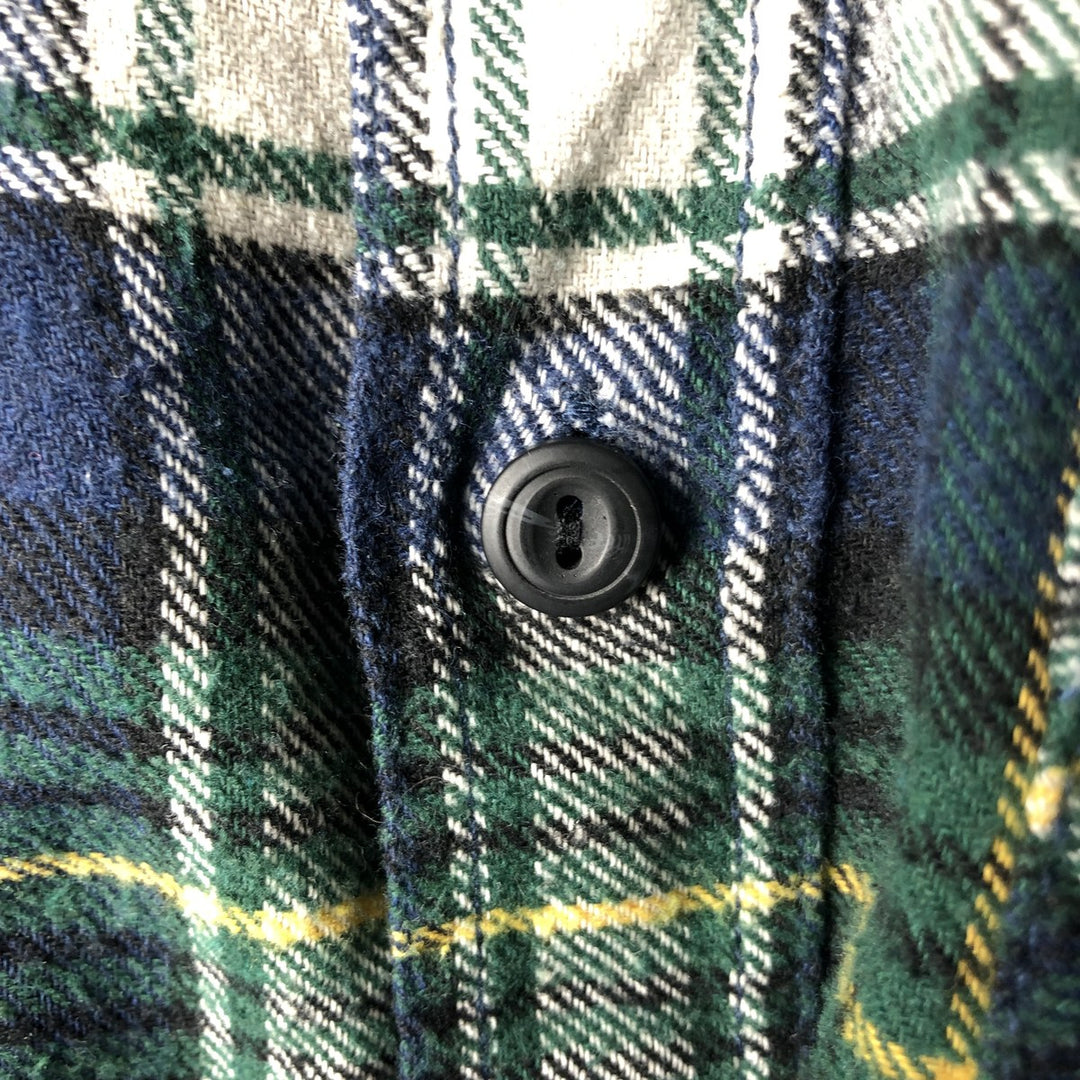 BLUENOTES Long Sleeve Light Flannel Check Shirt, Men's Size Medium cotton navy blue type Vintage Second Hand