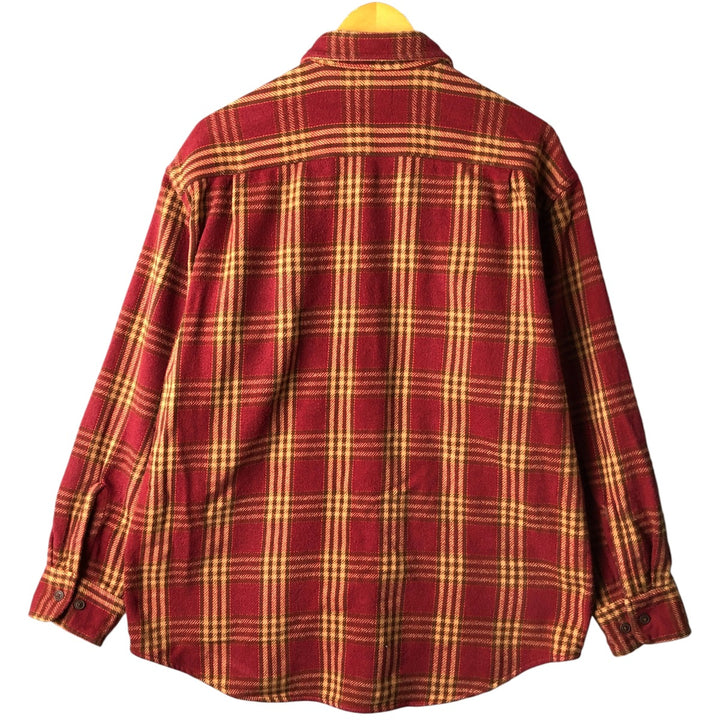 90s-00'S Vintage St. John's Bay Lightflannel Check Shirt, Men's Size L, Long Sleeve cotton red type Vintage Second Hand