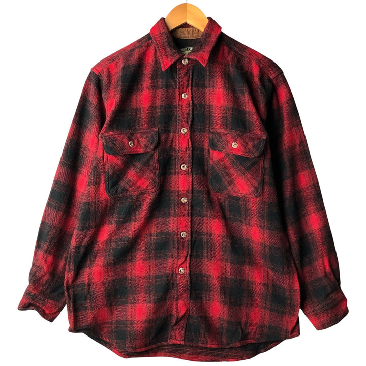 Vintage 90'S Field & Stream ombre check long-sleeve flannel shirt, men's size M cotton red type Vintage Second Hand