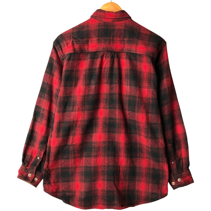 Vintage 90'S Field & Stream ombre check long-sleeve flannel shirt, men's size M cotton red type Vintage Second Hand