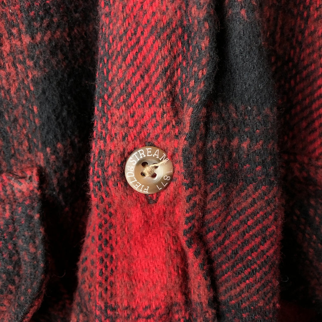 Vintage 90'S Field & Stream ombre check long-sleeve flannel shirt, men's size M cotton red type Vintage Second Hand