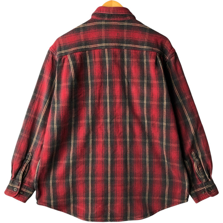St. John's Bay Browny Long Sleeve Flannel Check Shirt, Men's XL cotton red type Vintage Second Hand
