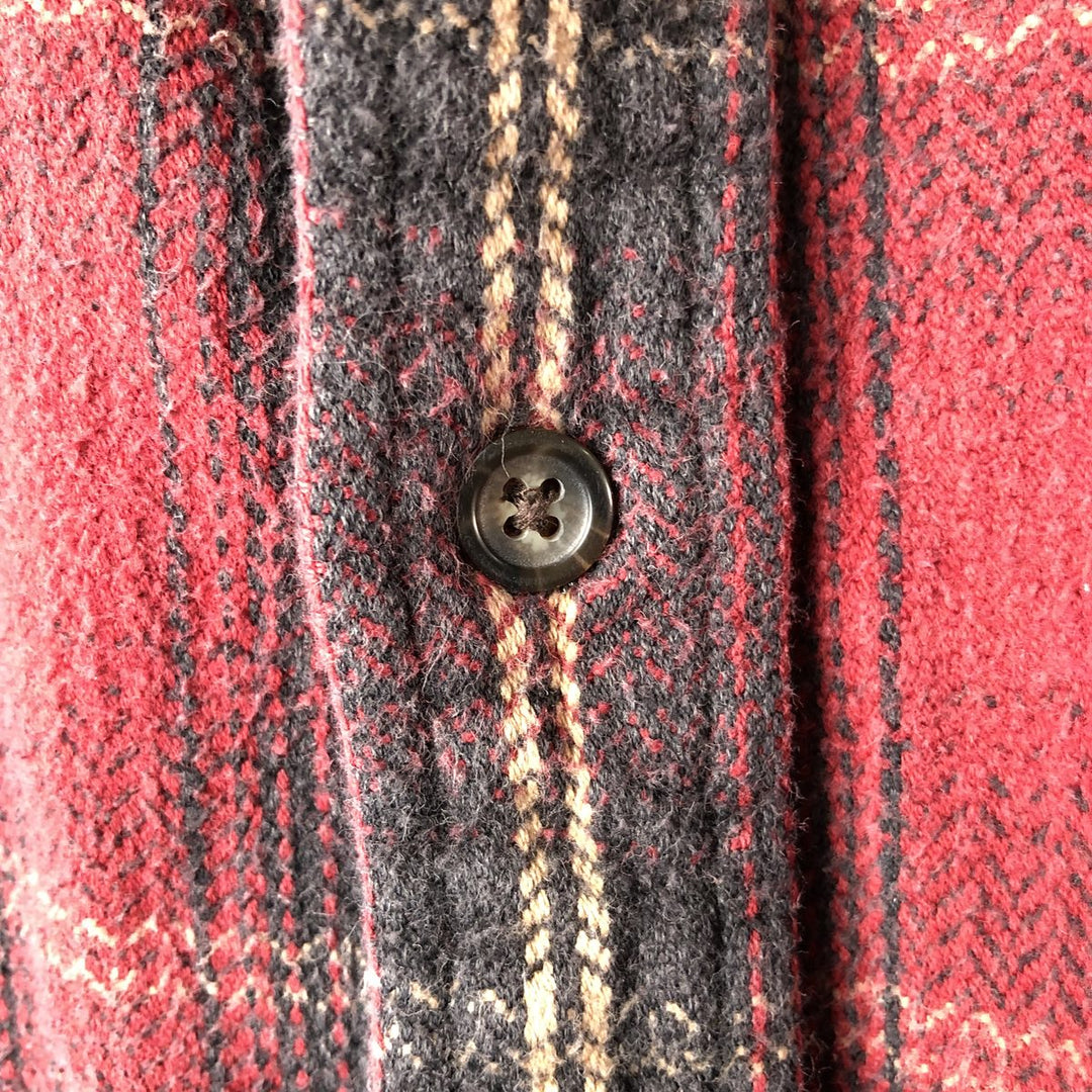 St. John's Bay Browny Long Sleeve Flannel Check Shirt, Men's XL cotton red type Vintage Second Hand