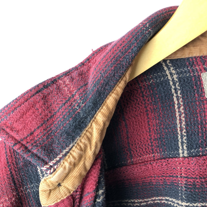 St. John's Bay Browny Long Sleeve Flannel Check Shirt, Men's XL cotton red type Vintage Second Hand