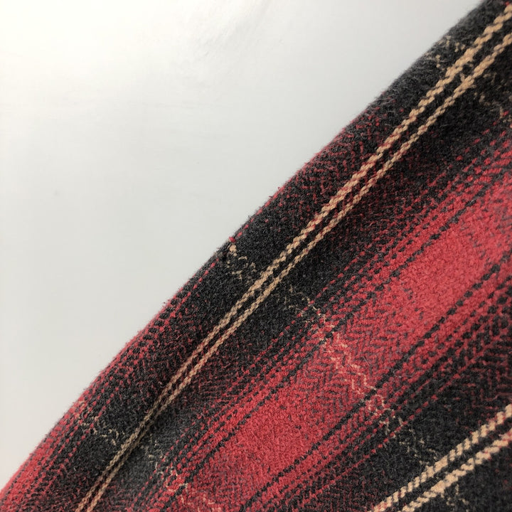 St. John's Bay Browny Long Sleeve Flannel Check Shirt, Men's XL cotton red type Vintage Second Hand