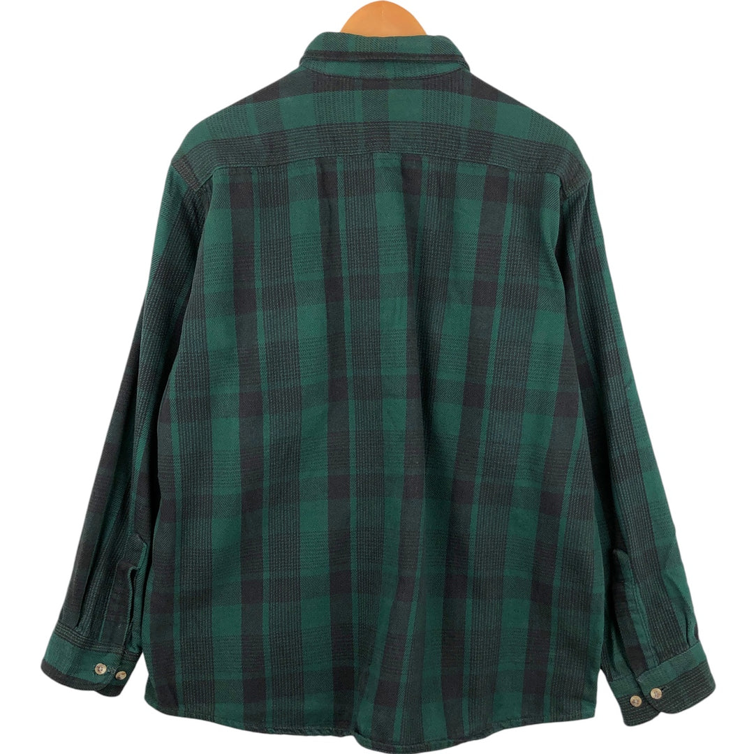 90'S Five Brother long-sleeved flannel check shirt, men's size XL cotton black type Vintage Second Hand
