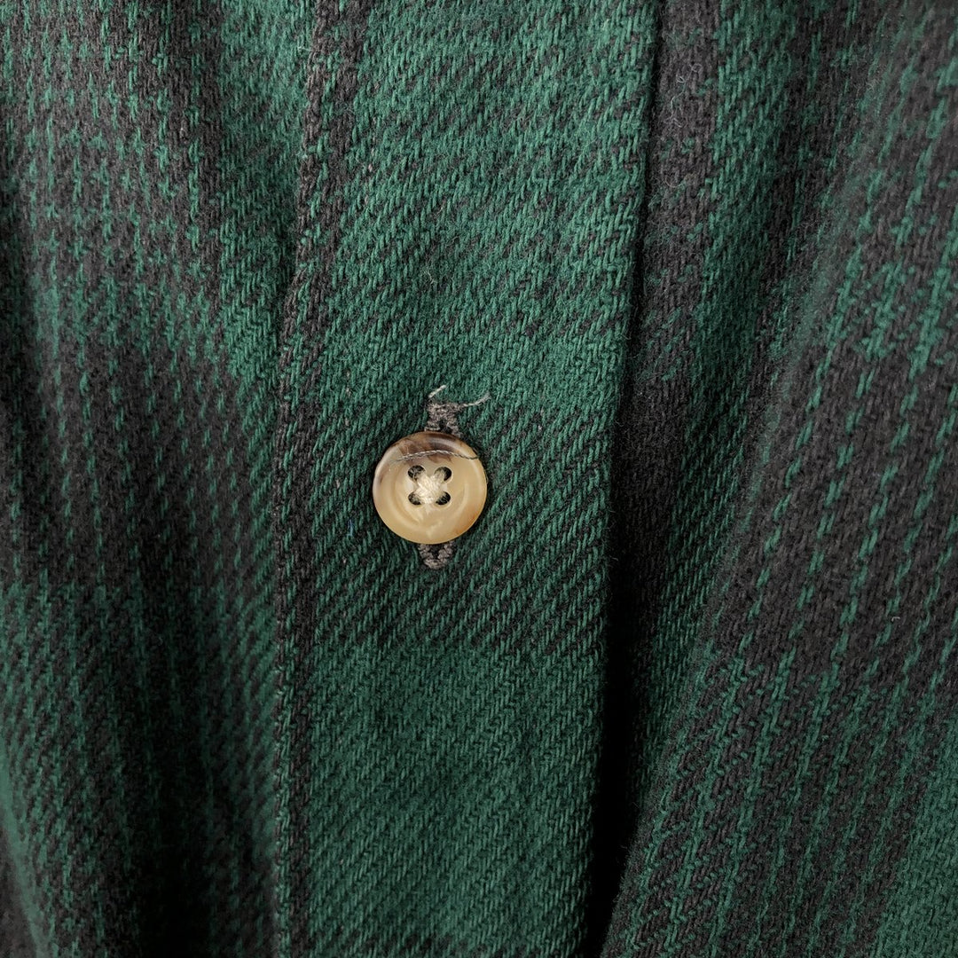 90'S Five Brother long-sleeved flannel check shirt, men's size XL cotton black type Vintage Second Hand
