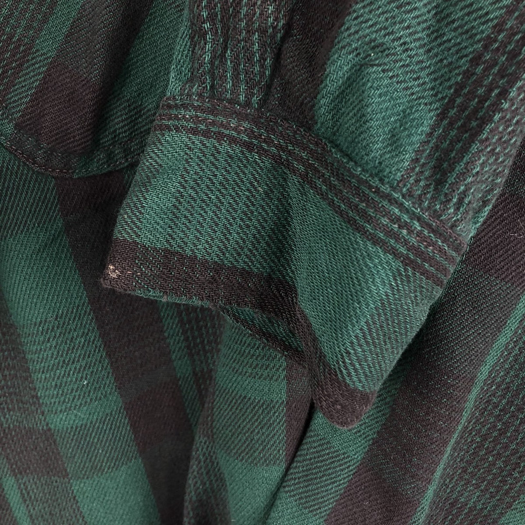 90'S Five Brother long-sleeved flannel check shirt, men's size XL cotton black type Vintage Second Hand