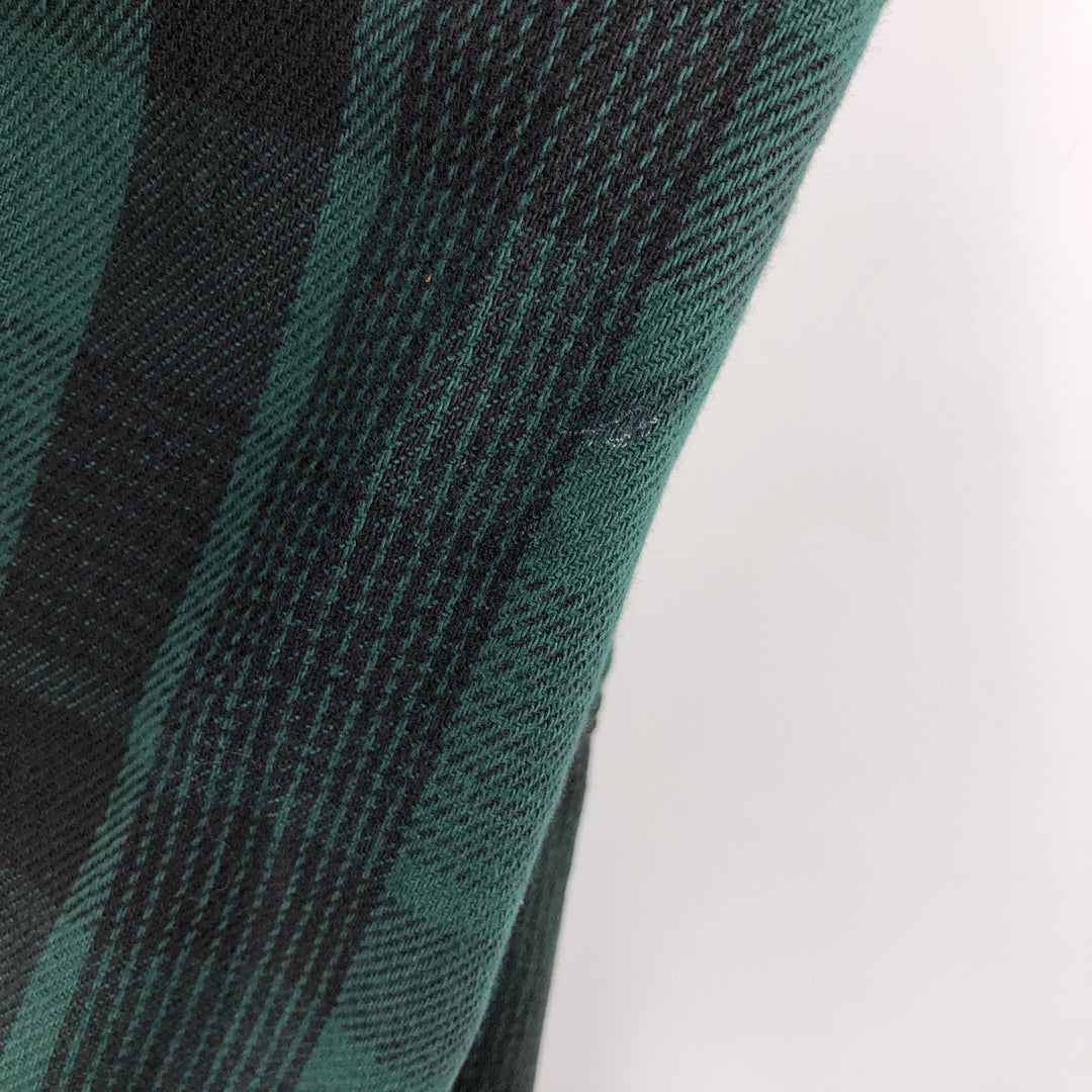 90'S Five Brother long-sleeved flannel check shirt, men's size XL cotton black type Vintage Second Hand