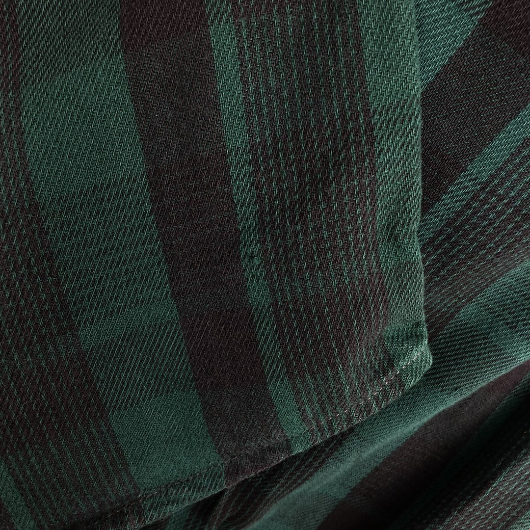90'S Five Brother long-sleeved flannel check shirt, men's size XL cotton black type Vintage Second Hand