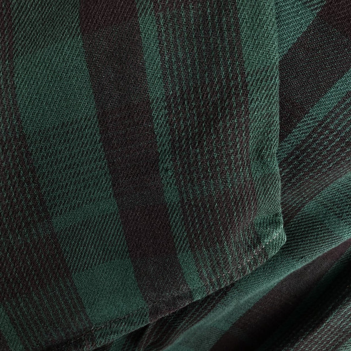 90'S Five Brother long-sleeved flannel check shirt, men's size XL cotton black type Vintage Second Hand