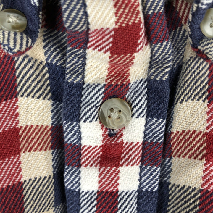 RedHead Long Sleeve Button-Down Flannel Check Shirt, Men's XL cotton navy blue type Vintage Second Hand