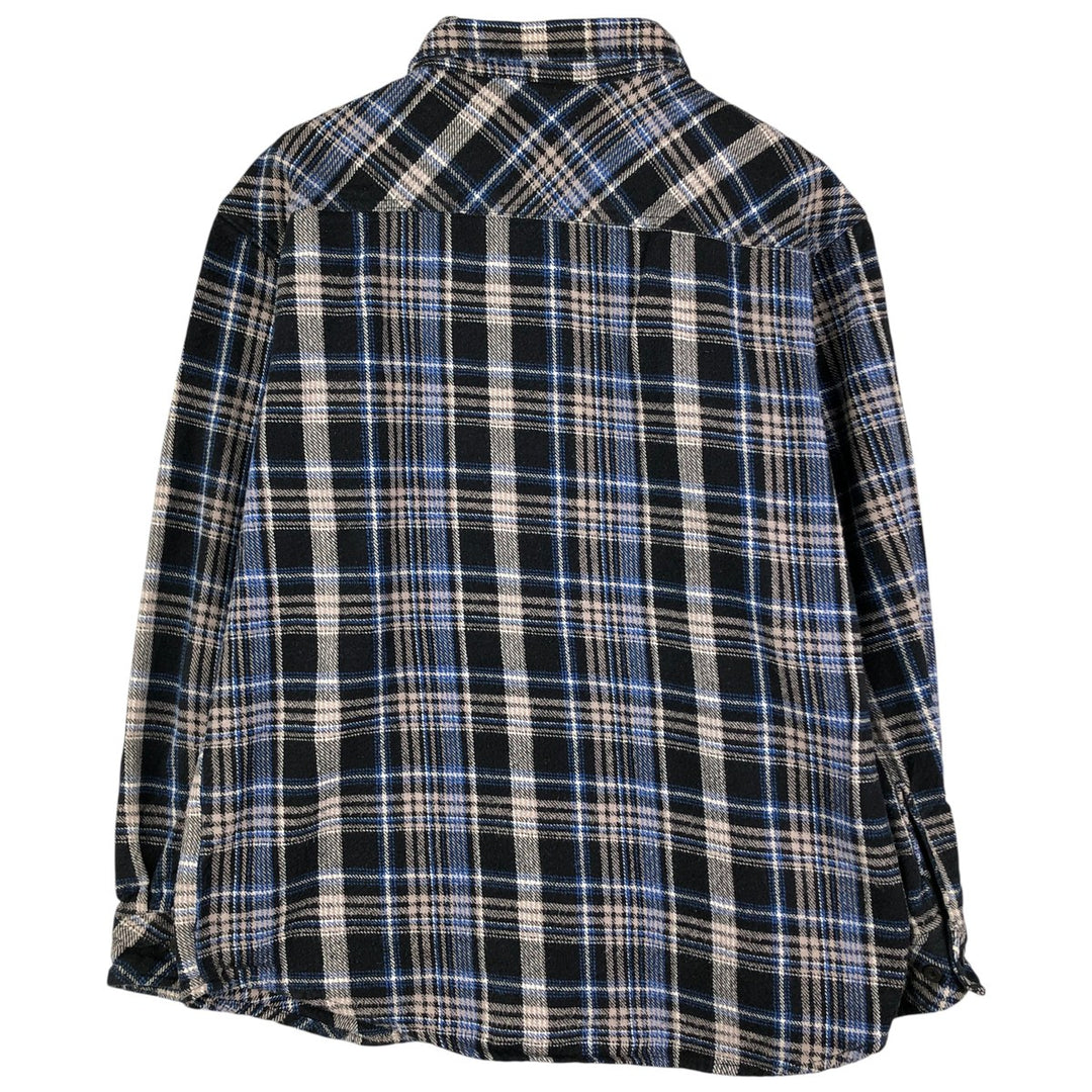 Dickies Long Sleeve Flannel Check Shirt, Men's Size L cotton black type Vintage Second Hand
