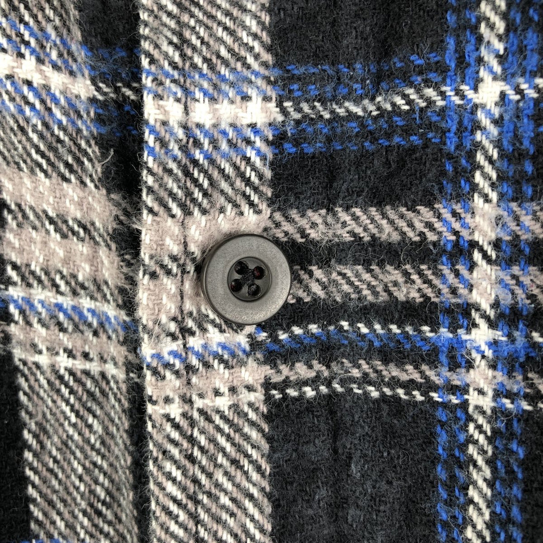 Dickies Long Sleeve Flannel Check Shirt, Men's Size L cotton black type Vintage Second Hand