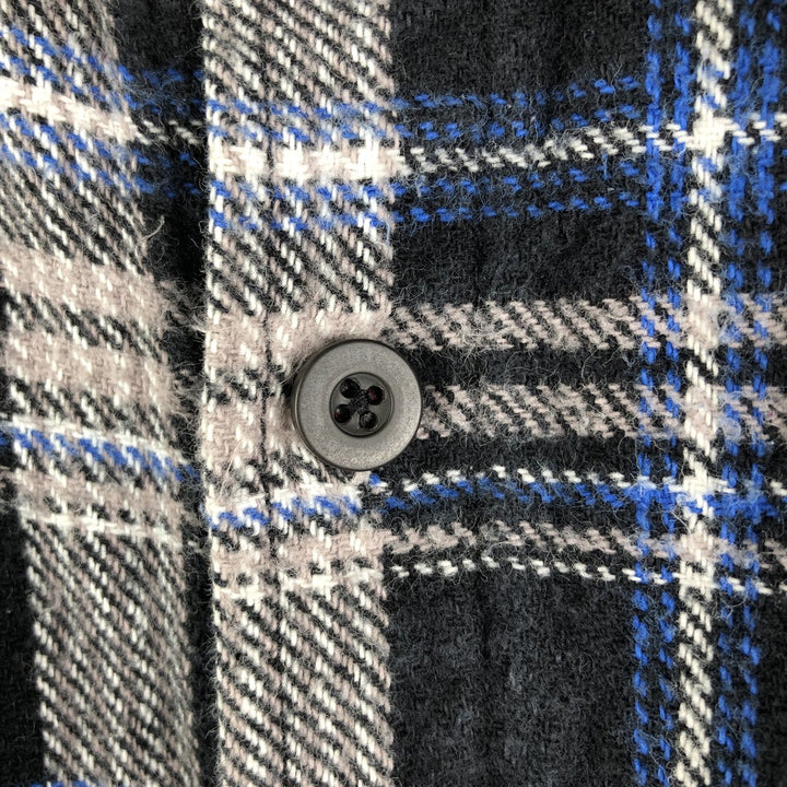 Dickies Long Sleeve Flannel Check Shirt, Men's Size L cotton black type Vintage Second Hand