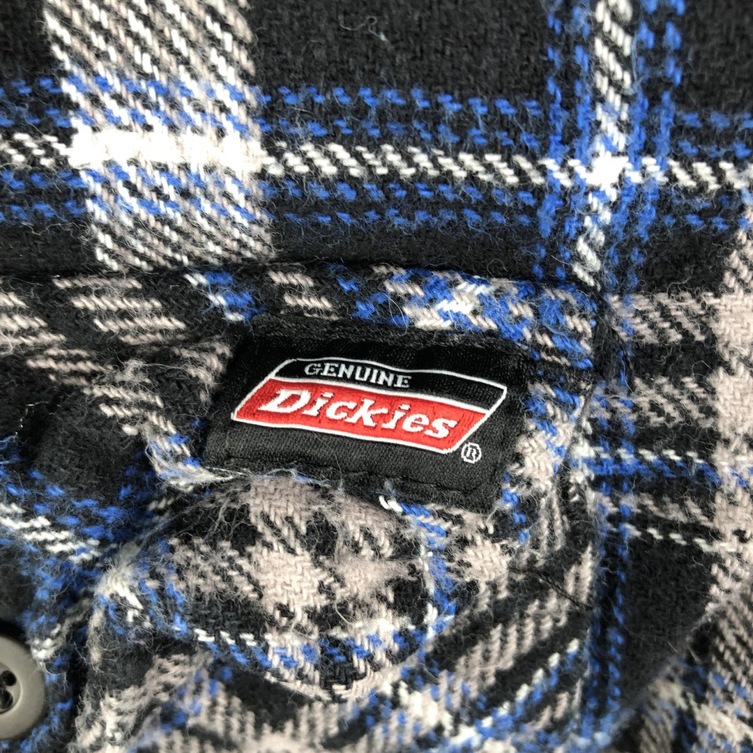 Dickies Long Sleeve Flannel Check Shirt, Men's Size L cotton black type Vintage Second Hand