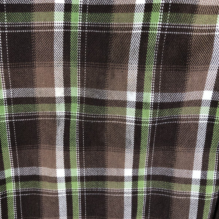Stussy Long Sleeve Heavy Flannel Check Shirt, Men's Size XL cotton brown type Vintage Second Hand