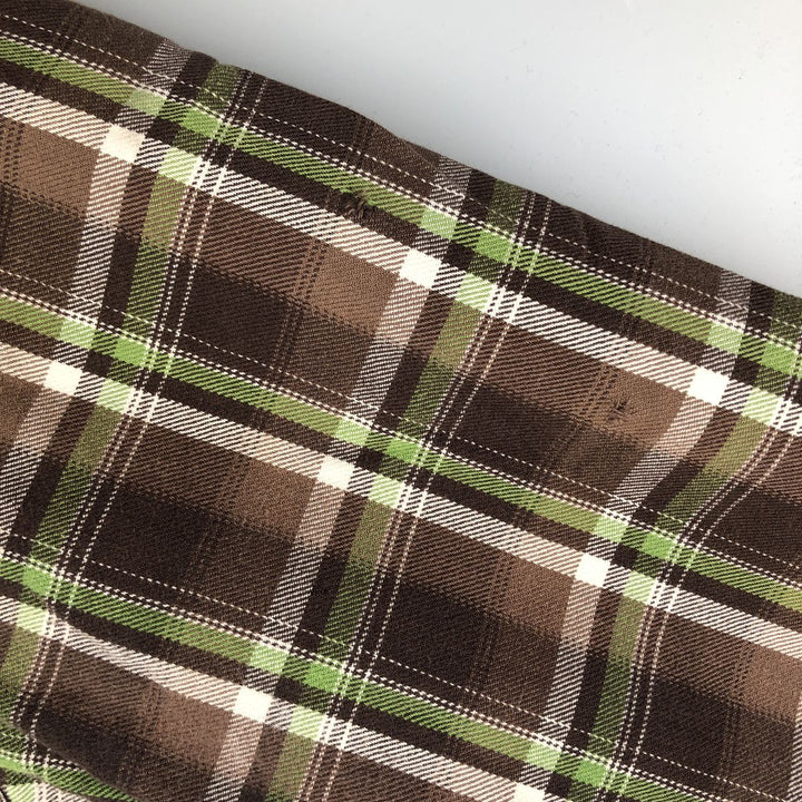 Stussy Long Sleeve Heavy Flannel Check Shirt, Men's Size XL cotton brown type Vintage Second Hand