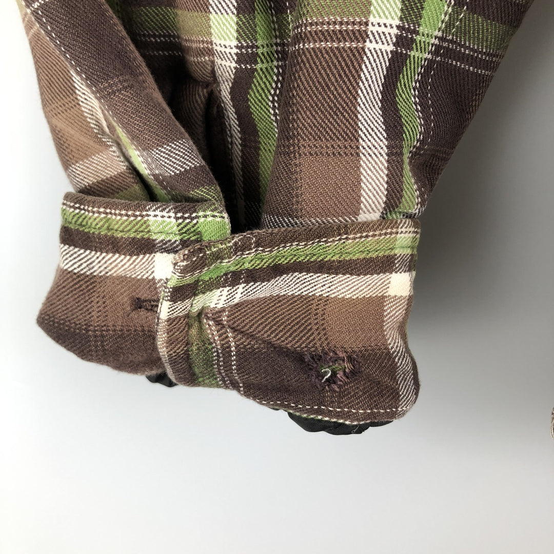 Stussy Long Sleeve Heavy Flannel Check Shirt, Men's Size XL cotton brown type Vintage Second Hand