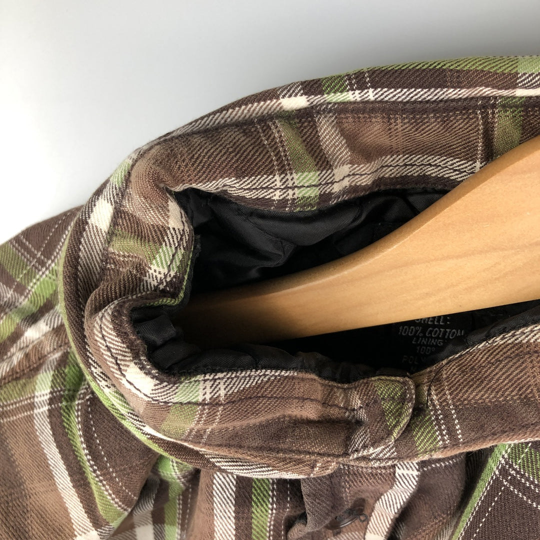 Stussy Long Sleeve Heavy Flannel Check Shirt, Men's Size XL cotton brown type Vintage Second Hand