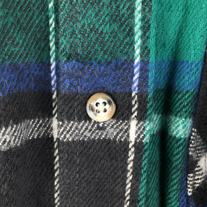 Buckingham Long Sleeve Flannel Check Shirt, Men's Size L cotton green type Vintage Second Hand