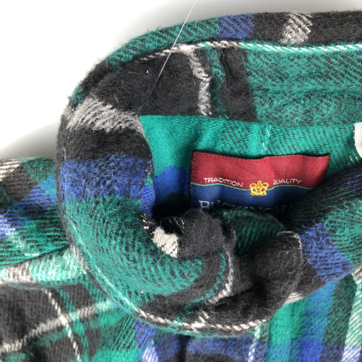 Buckingham Long Sleeve Flannel Check Shirt, Men's Size L cotton green type Vintage Second Hand