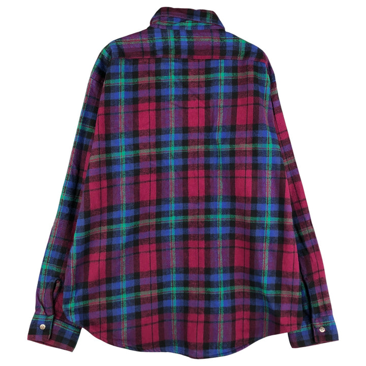 Vintage 70s-80'S Field & Stream long-sleeved flannel check shirt, made in the USA, men's size XL cotton Red type red-purple Vintage Second Hand