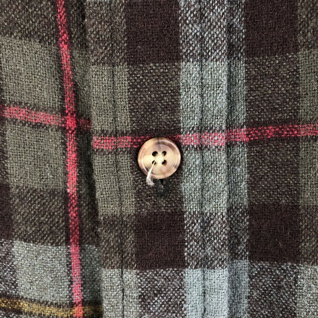 Pendleton Check Pattern Wool Shirt, Made in Mexico, Men's Size XL wool Khaki type sage green Vintage Second Hand