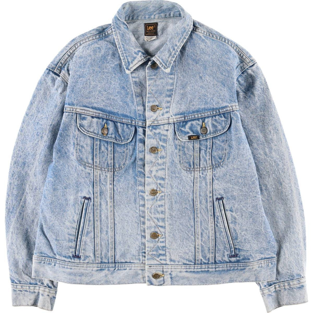 Vintage Lee Riders Chemical Wash Denim Jacket, Made in the USA, Men's Size XL, from the 1980s unclear blue type Vintage Second Hand