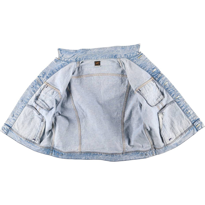 Vintage Lee Riders Chemical Wash Denim Jacket, Made in the USA, Men's Size XL, from the 1980s unclear blue type Vintage Second Hand