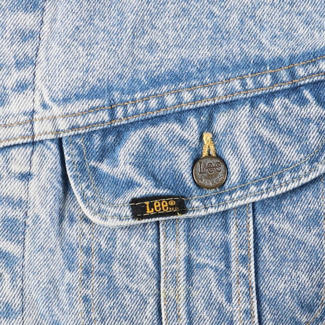 Vintage Lee Riders Chemical Wash Denim Jacket, Made in the USA, Men's Size XL, from the 1980s unclear blue type Vintage Second Hand
