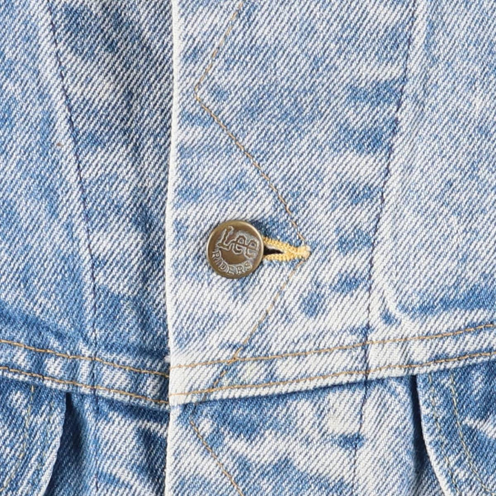 Vintage Lee Riders Chemical Wash Denim Jacket, Made in the USA, Men's Size XL, from the 1980s unclear blue type Vintage Second Hand