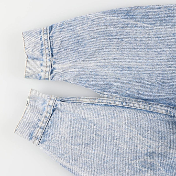 Vintage Lee Riders Chemical Wash Denim Jacket, Made in the USA, Men's Size XL, from the 1980s unclear blue type Vintage Second Hand