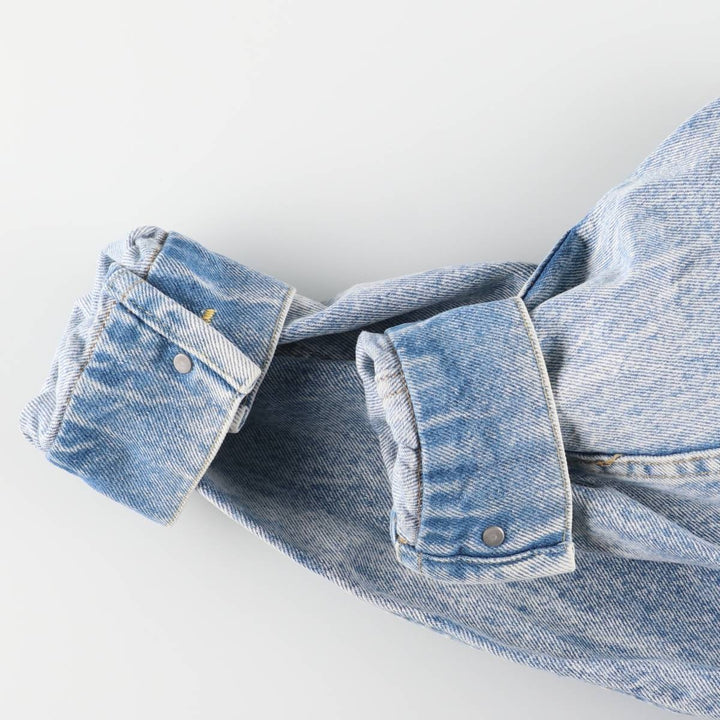 Vintage Lee Riders Chemical Wash Denim Jacket, Made in the USA, Men's Size XL, from the 1980s unclear blue type Vintage Second Hand