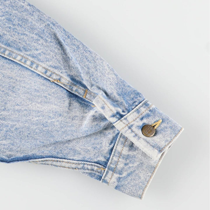 Vintage Lee Riders Chemical Wash Denim Jacket, Made in the USA, Men's Size XL, from the 1980s unclear blue type Vintage Second Hand