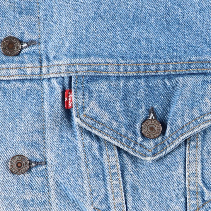 90'S Levi's 70507-0214 denim jacket, denim jacket, made in USA, men's size M, vintage cotton blue type Vintage Second Hand