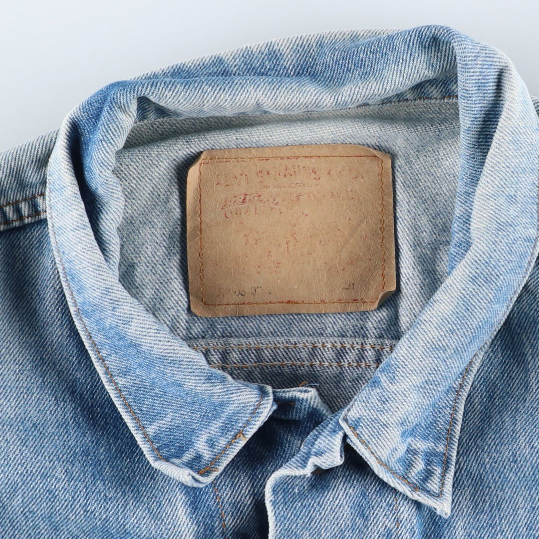 90'S Levi's 70506-0216 Denim Jacket, Made in USA, Men's Size L, Vintage cotton blue type Vintage Second Hand