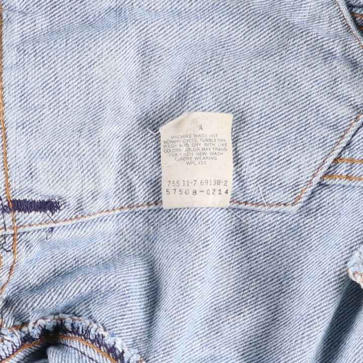 90'S Levi's 57508-0214 Denim Jacket, Made in USA, Men's Size XL, Vintage cotton blue type Vintage Second Hand