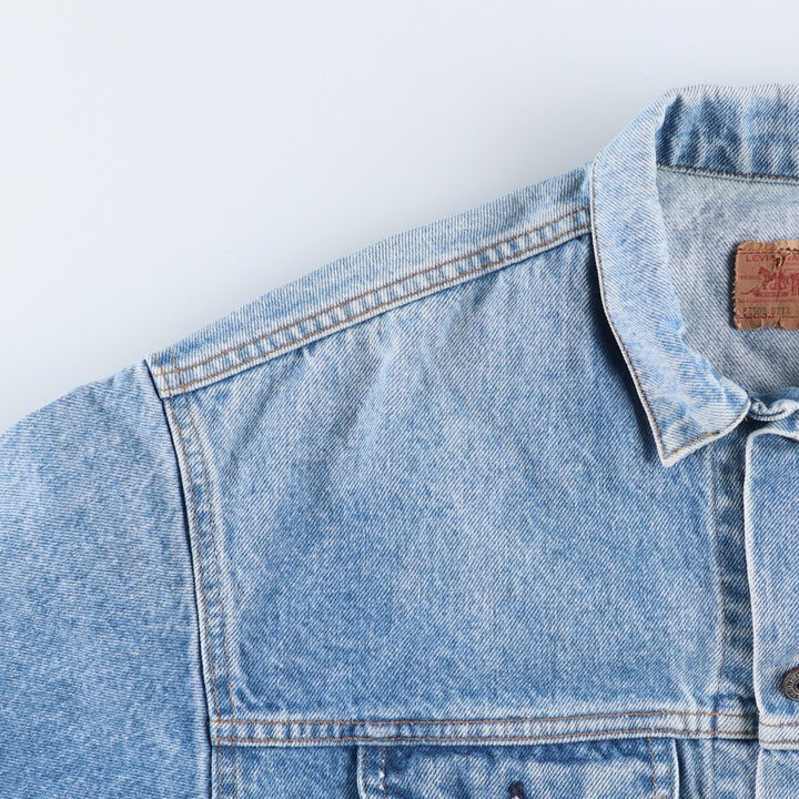 90'S Levi's 57508-0214 Denim Jacket, Made in USA, Men's Size XL, Vintage cotton blue type Vintage Second Hand