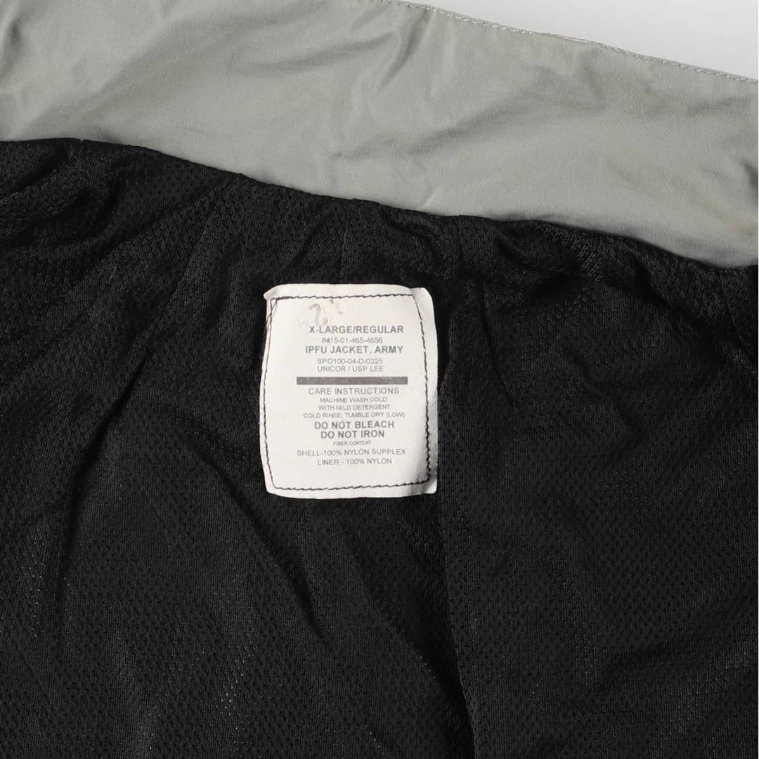 00'S USARMY IPFU Training Jacket Nylon Jacket Made in USA X-LARGE Nylon gray type Vintage Second Hand