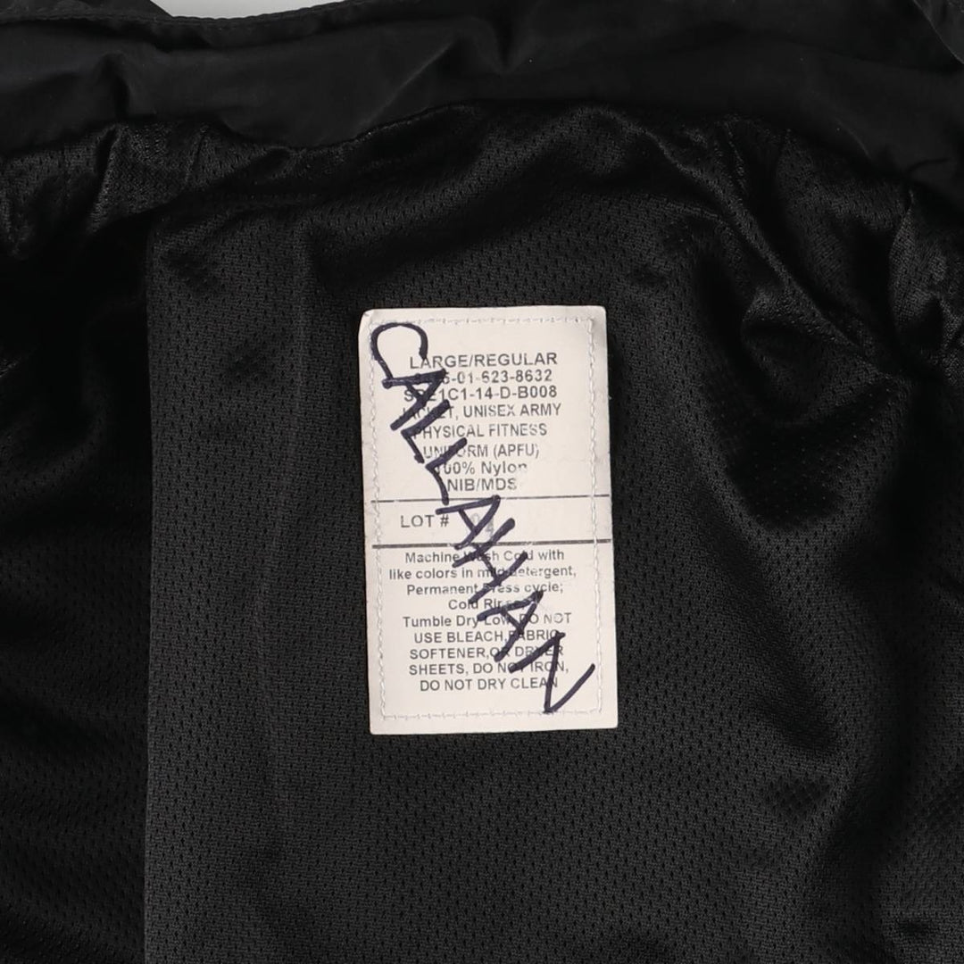 Genuine US Army APFU Training Jacket, Nylon Jacket, Made in USA, Large Nylon black type Vintage Second Hand