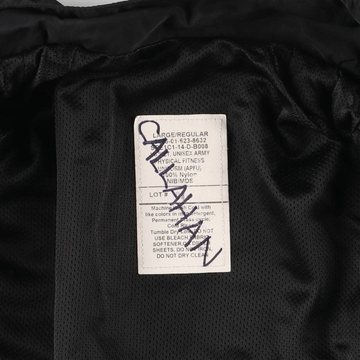 Genuine US Army APFU Training Jacket, Nylon Jacket, Made in USA, Large Nylon black type Vintage Second Hand