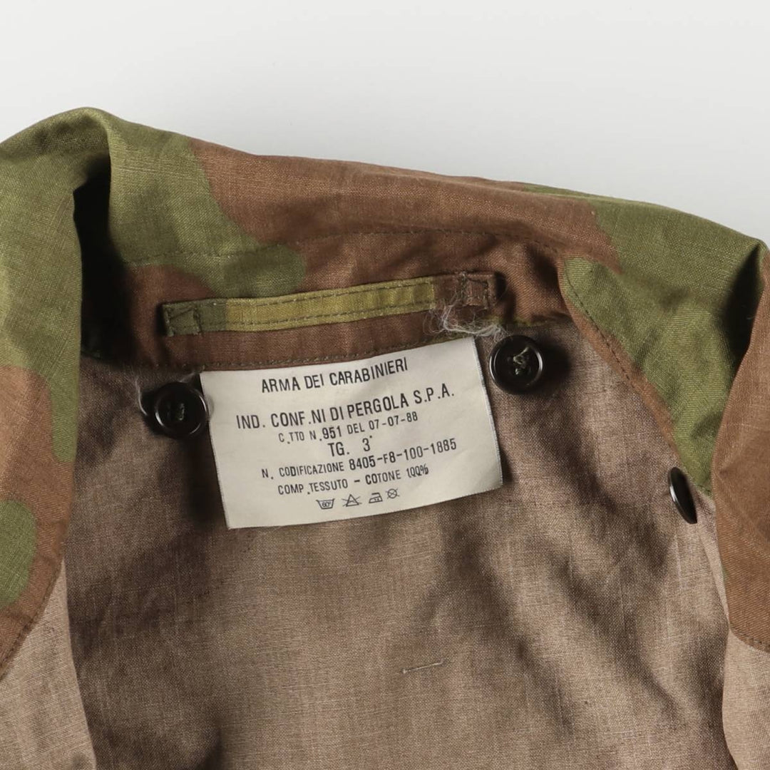 Italian Army Carabinieri Camouflage Pattern Military Jacket TG.3 Men's XL cotton brown type Vintage Second Hand