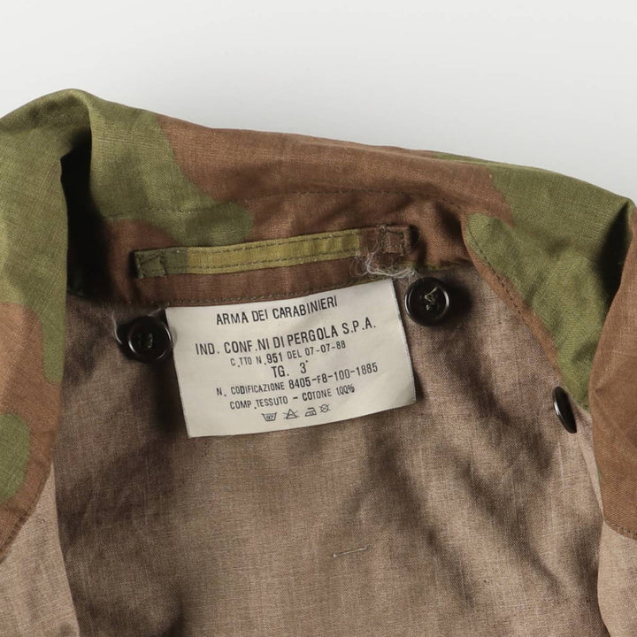 Italian Army Carabinieri Camouflage Pattern Military Jacket TG.3 Men's XL cotton brown type Vintage Second Hand