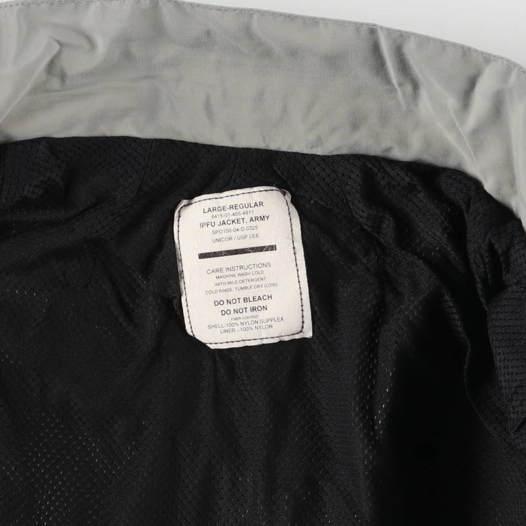 Authentic US Army IPFU training jacket from the 2000s, made in the USA, size LARGE-REGULAR, men's size L. Nylon gray type Vintage Second Hand