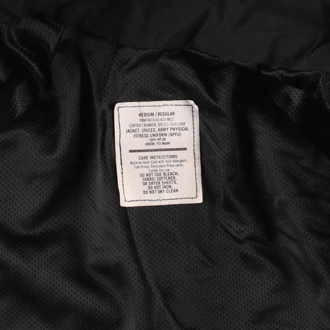 Genuine US Army APFU Training Jacket, Nylon Jacket, Made in USA, MEDIUM Nylon black type Vintage Second Hand