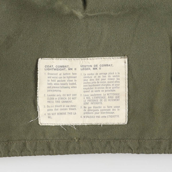 Canadian Army 1990'S Coat Combat Lightweight MK2 Military Combat Jacket, Men's Size Medium unclear Khaki type sage green Vintage Second Hand