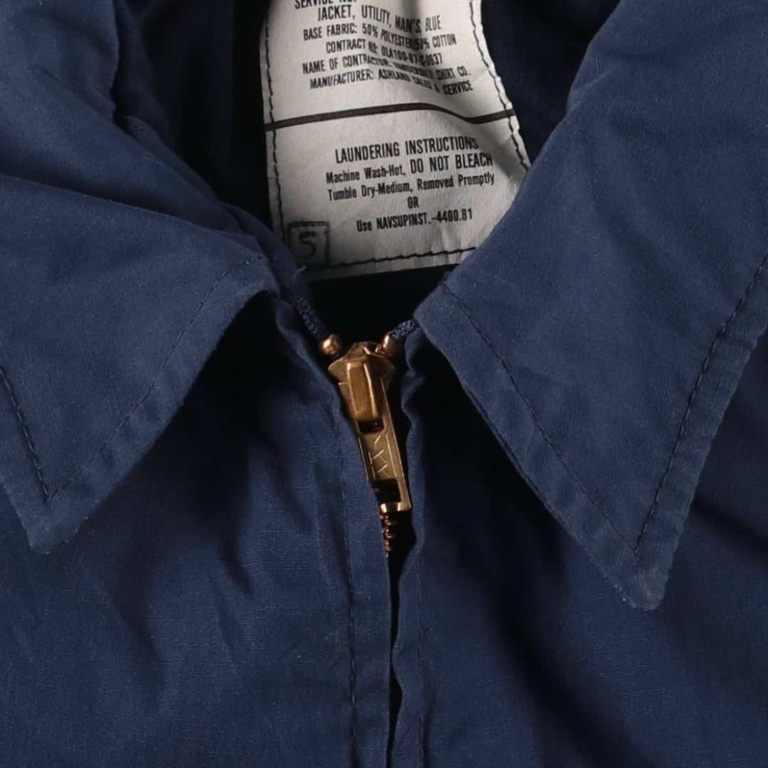 1980'S US Military Utility Jacket, Made in USA, Size 40R, Men's Medium, Vintage polyester navy blue type Vintage Second Hand