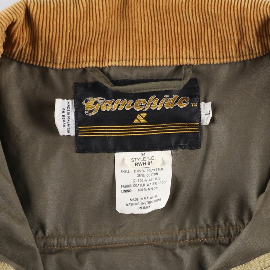 90'S Gamchide Shooting Jacket, Men's Size L polyester Khaki type Vintage Second Hand