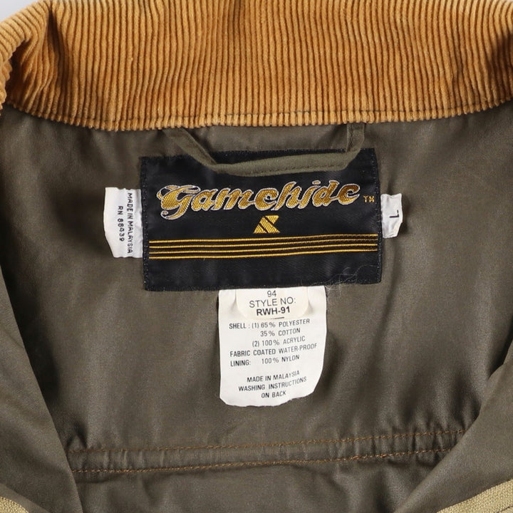 90'S Gamchide Shooting Jacket, Men's Size L polyester Khaki type Vintage Second Hand